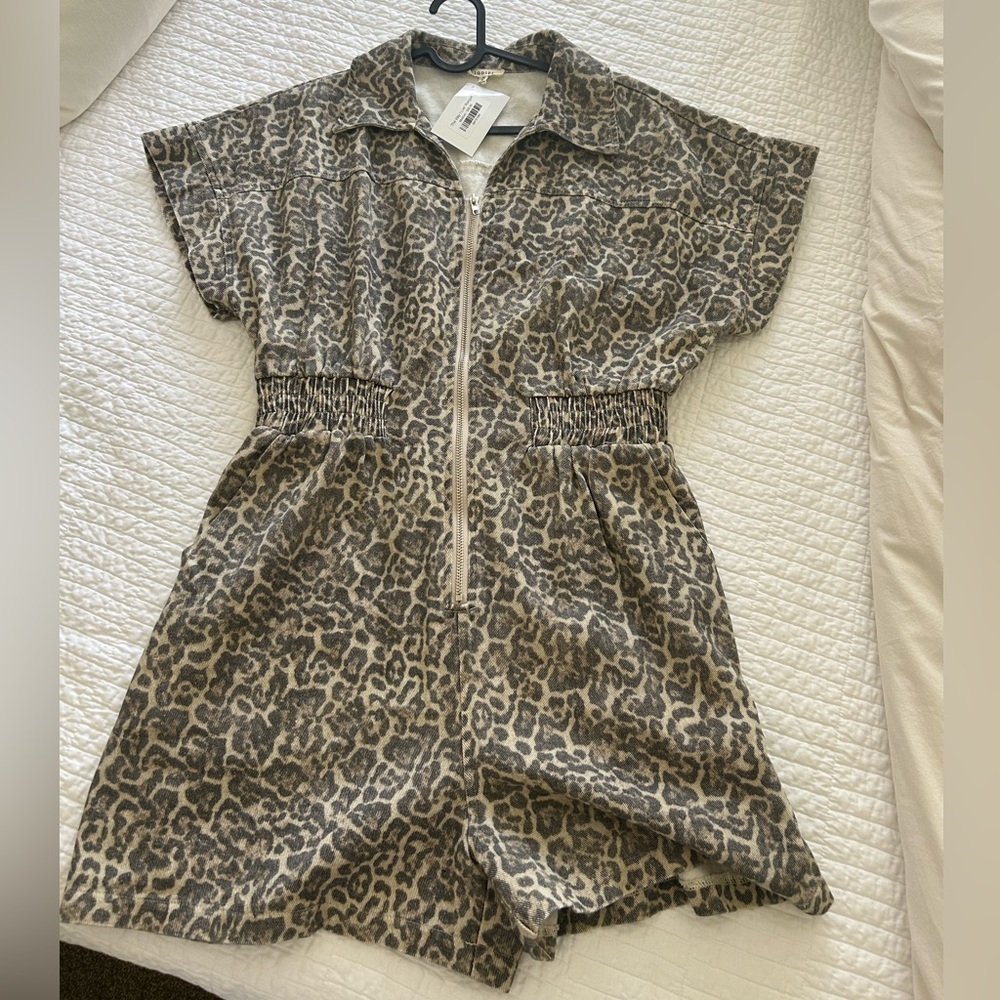 JODIFL Zip-up Leopard Print Romper